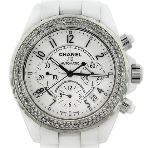 chanel j12 white ceramic chronograph watch